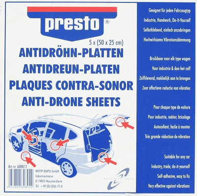presto anti-dreunplaten set van 5 platen 608012