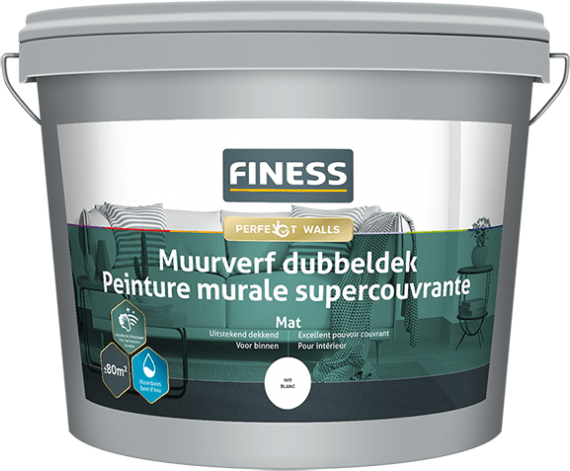 finess muurverf dubbeldek ral 9010 10 ltr