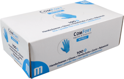 ComFort Handschoen - Nitril - ongepoederd - M - blauw - 100 stuks