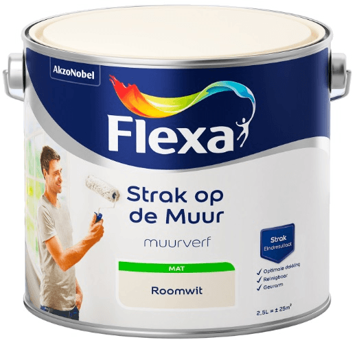 Flexa Strak op de Muur - Muurverf - Mat - Grijsgroen - 2,5 liter